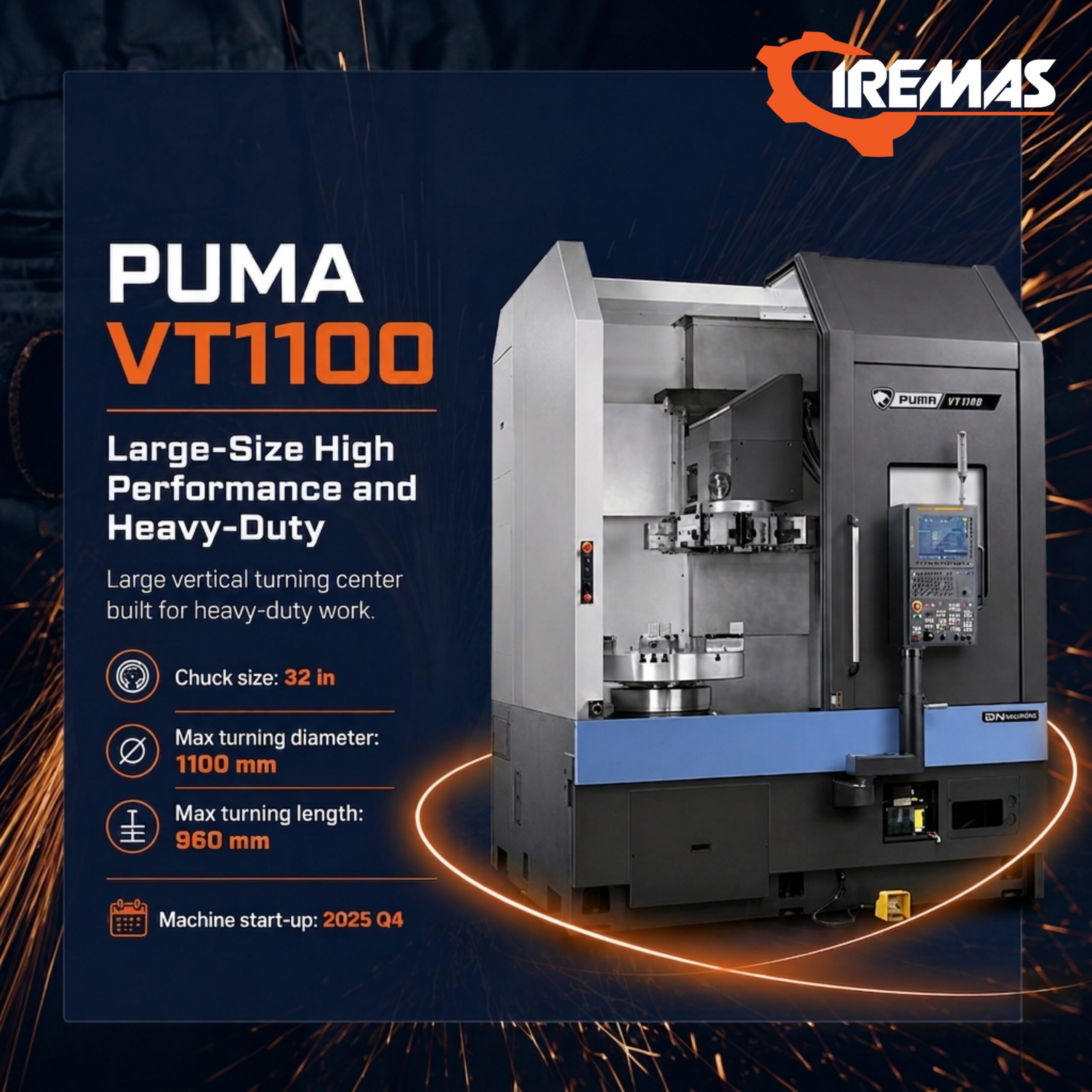 VT 1100 heavy-duty turning center IREMAS